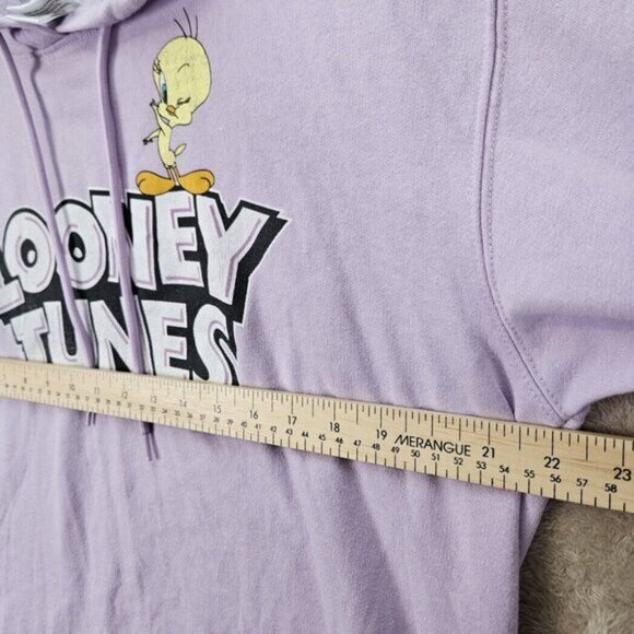 Looney Tunes Tweety Yellow Canary Hoodie Unisex Adult Size XL Purple Sweatshirt - Picture 6 of 10